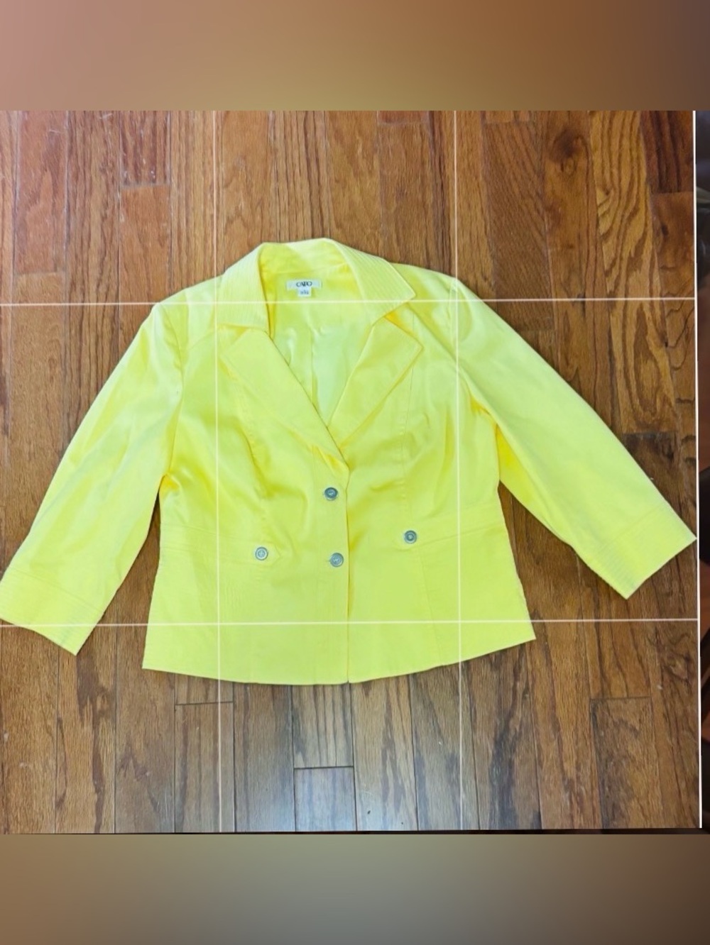 Cato Yellow Double-Breasted Blazer and capris pants NWOT Size L, Pants Size 8 - Picture 1 of 10